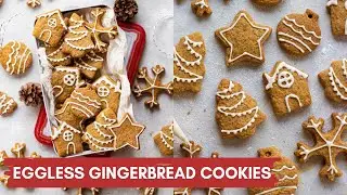 EGGLESS GINGERBREAD COOKIES- NO EGGS, NO MOLASSES | EASY CHRISTMAS COOKIES  RECIPE WITH ICING