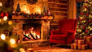 Relaxing Christmas Jazz with Fireplace Crackles 🔥 Cozy Christmas Ambience for Holiday Mood 🎄