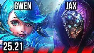 GWEN vs JAX (TOP) | 8/0/10, Legendary | KR Challenger | 25.21
