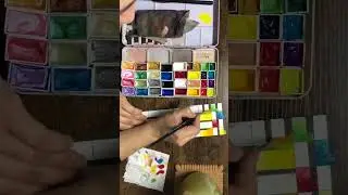 Swatching my one and only gouache palette #winsornewton #dalerrowney #arteza #royalandlangnickel