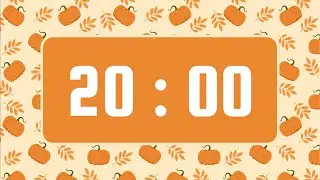 20 Minute Timer | With Alarm Bell & No Music | Fall Pumpkin Theme 🍂🧡