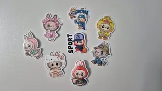 ASMR Paper game Sticker Satisfying Labubu #asmr #rainbowjournal #paper #sticker#satisfying#relaxing