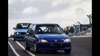 Nurburgring Nordschleife BMW E30 following Peugeot 106 Rallye