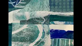 Creating a collage with our own collage papers (from Serious Fun course.)