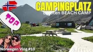 Mitternachtssonne auf dem Lofoten Beach Camp, ein besonderer Campingplatz,