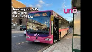 Non TfL November Ep. 11 | Journey on UNO 635 | Mercedes-Benz Citaro | 313 | BN58BJO