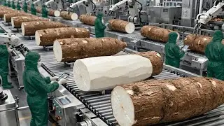Inside a Giant U.S. Cassava Flour Factory: From Fresh Cassava to Fine Flour (Full Process)