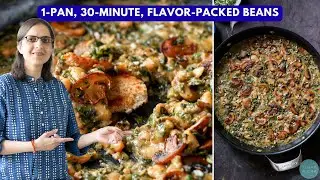 Что я готовлю, когда мне нужен быстрый и вкусный ужин на одной сковороде! | Шпинат с грибами и фа...