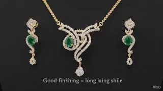 Elegant Green Stone Necklace Set | Premium Party Wear Jewellery by Glostar