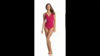 Jantzen Solid C/D Cup Gathered Front One Piece | SwimOutlet.com
