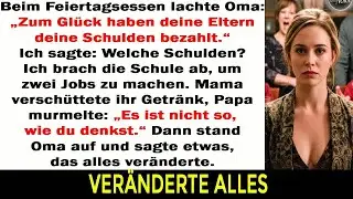 Am Feiertagstisch sprach sie über meine Schulden — meine Antwort ließ alle plötzlich verstummen