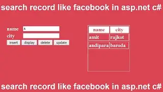 search record like facebook in asp.net c# using ajax