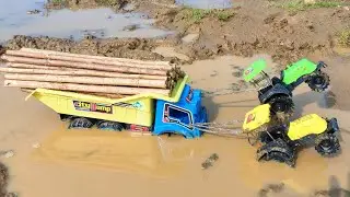 New Dumper Truck Muddy Accident Pulling Out Swaraj Tractor l A3 Toys l jcb video.