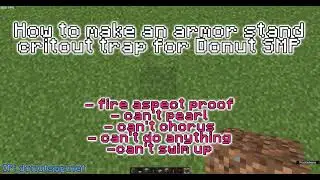 How to make a Armor Stand Critout Trap for Donut SMP