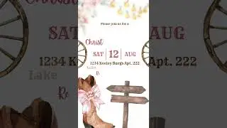 VIDEO C13 rustic floral boots and bubbly bridal shower invitation