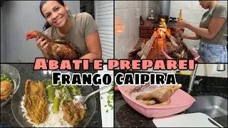 I prepared free-range chicken and cooked dinner on a wood-burning stove.