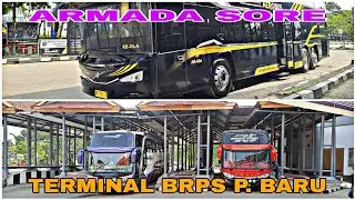 Armada Angkat Sore diterminal, Aerobus-AB004 ramai. Mario Merlin Tronton SuiteClass Cepat Berangkat.