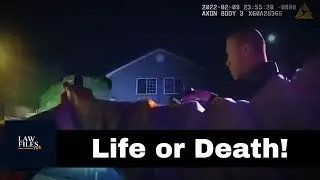 Dramatic Police Encounter: Man Charges at Officers with a Knife in California!