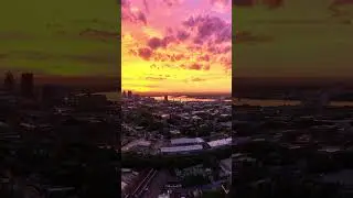 Louisville Kentucky skyline was on FIRE! Unbelievable sunset! Dji Mavic 3 Pro Drone