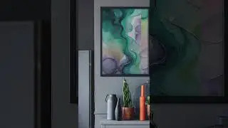 Dive Into Calm: Ocean & Lavender Abstract Art 🌊💜 #art #etsyfinds #interiordesign #homedecor