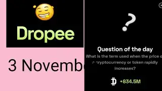 3 November Daily question of the day Dropee full guide video