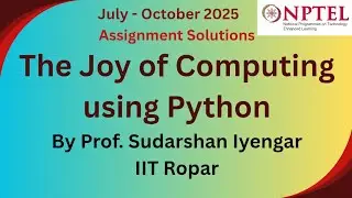 The Joy of Computing using Python || NPTEL Assignment 3 answer 