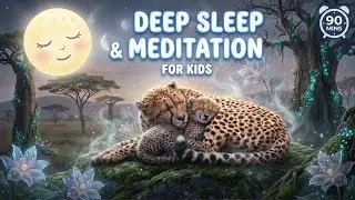 Dreamy Savanna Lullaby 🦁 Baby Sleep Music | Relaxing Safari Animals for Deep Sleep