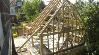 Oak Framed Garage Construction in time lapse