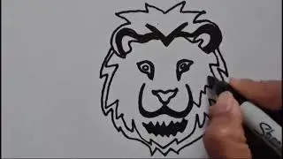 How  to draw  a lion face #easy drawing #animals #forest