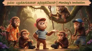 நல்ல பழக்கங்களை கற்றுக்கொள் | Monkey&rsquo;s Imitation| Monkey Who Copy  Humans Panchatantra Moral Story