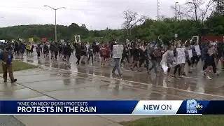 Rain did not slow down protests