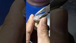 Four prong setting gem process#jewelry #jewellery #silver #gold #gems #diamond #diy #ring #gemstone