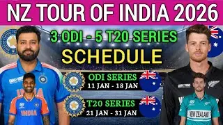 IND VS NZ Schedule 2026 | India vs New Zealand 2025 | New Zealand Tour Of India Fixtures