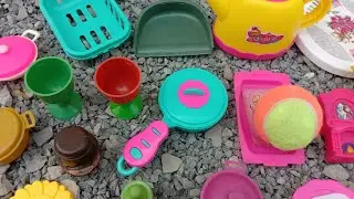 ASMR Unboxing Mini Kitchen Set with Barbie's Washing Machine |Amazing Unboxing Skills on Rocks