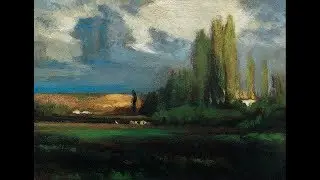 (Re-upload with Sound) Study after George Inness Landscape Tonalist Landscape Oil Painting