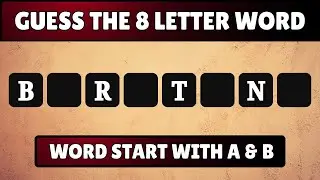 Guess the 8-Letter Word with Missing Vowels | Quiz World Sunita