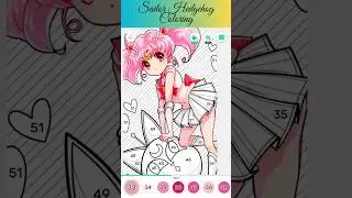 Coloring by numbers: Sailor Chibi Moon