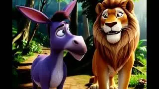 Jab Sher Mila Ghmande Gadhe Se Real Fight Story&rdquo;#AnimalStory#KidsStoryHindi#StoryForKids#ShortsStory