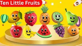 Ten Little Fruits Jumping on the Bed Song 🍎🍌 | Count Down from 10 to 1!