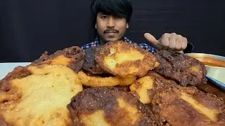 SPICY MASALA PURI WITH SPICY JHOL EATING, DELICIOUS STREET FOOD