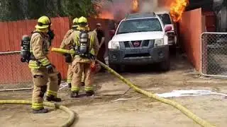 Man saves dog from fire.
