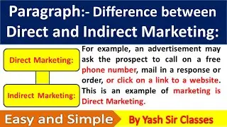 Difference between Direct and Indirect Marketing | Few Line on | Essay in English  | Short Paragraph