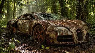 ASMR Car Restoration Full Rebuild of Grey Bugatti Veyron 2005 |Abandoned Condition to Looking New