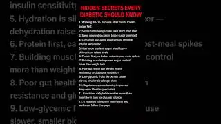 Hidden Secrets Every Diabetic MUST Know | Blood Sugar Control Tips#shorts #healthylifestyle