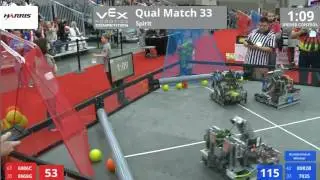 VEX Worlds 2016 - VRC Middle School - Spirit - Qual 33 (6986C 8068G) 142 vs 228 (8982B 7035)