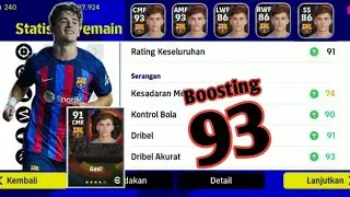 Racikan Gavi Base Player Max rating 91 Boosting 93 (Barcelona) || Efootball 2023