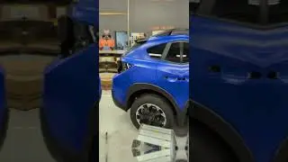 Stages of Vinyl Wrapping a 2023 Subaru Crosstrek Side In 3M Matte Blue #Shorts