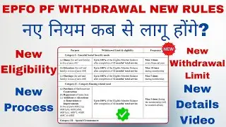 EPFO PF WITHDRAWAL NEW RULES ✅ | नए नियम कब से लागू होंगे ? | New Eligibility | New Withdrawal Limit