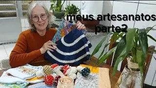 MEUS ARTESANATOS PARTE 2  COSTURA CRIATIVA  CROCHÊ DECOUPAGEM E PINTURA EM MÓVEL 
