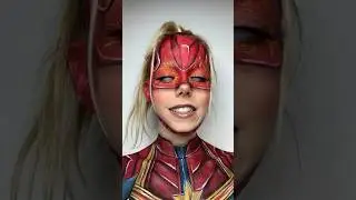 CAPTAIN MARVEL MAKEUP ✨❤️ #creativemakeup #captainmarvel #makeupartist #mua #marvel
